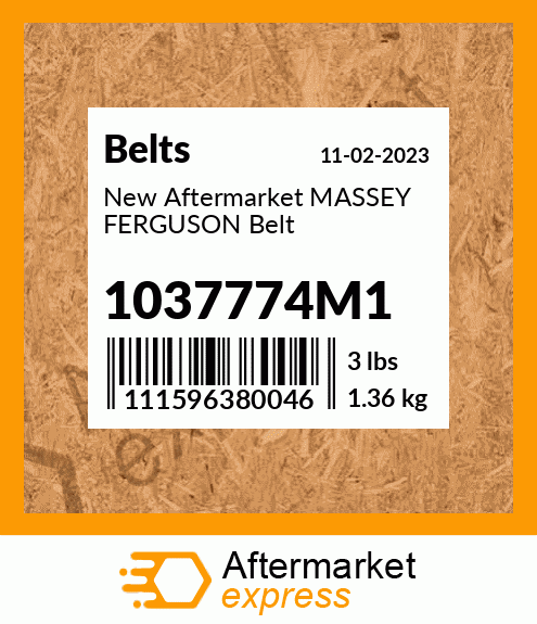 New Aftermarket MASSEY FERGUSON Belt 1037774M1