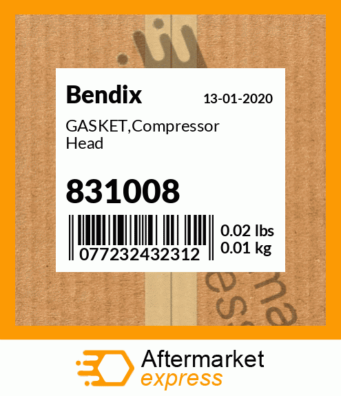 GASKET,Compressor Head 831008