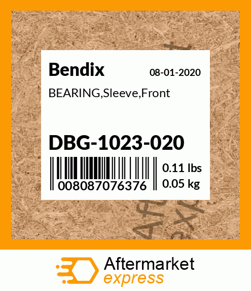 BEARING,Sleeve,Front DBG-1023-020