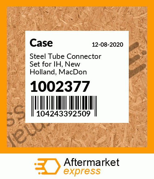 Steel Tube Connector Set for IH, New Holland, MacDon Platform, 1002377 1002377