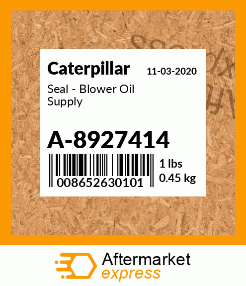Seal - Blower Oil Supply A-8927414