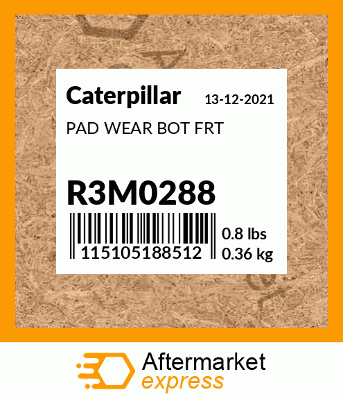PAD WEAR BOT FRT R3M0288