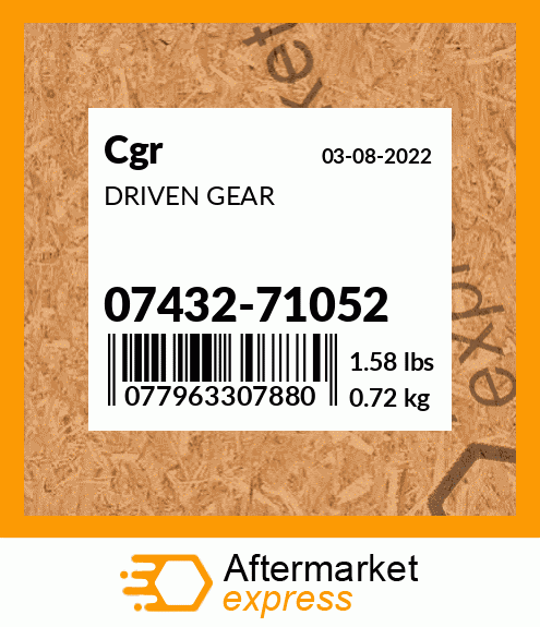 DRIVEN GEAR 07432-71052