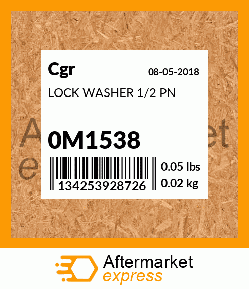 LOCK WASHER 1/2 PN 0M1538