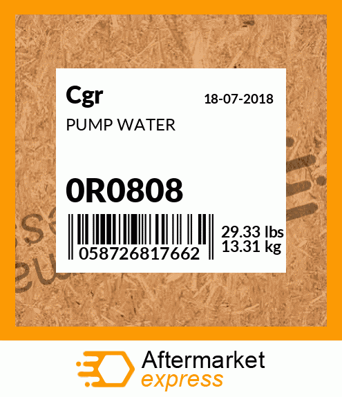 PUMP WATER 0R0808