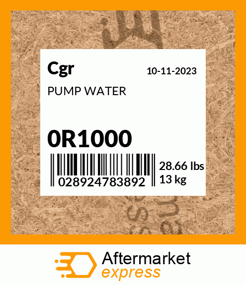 PUMP WATER 0R1000