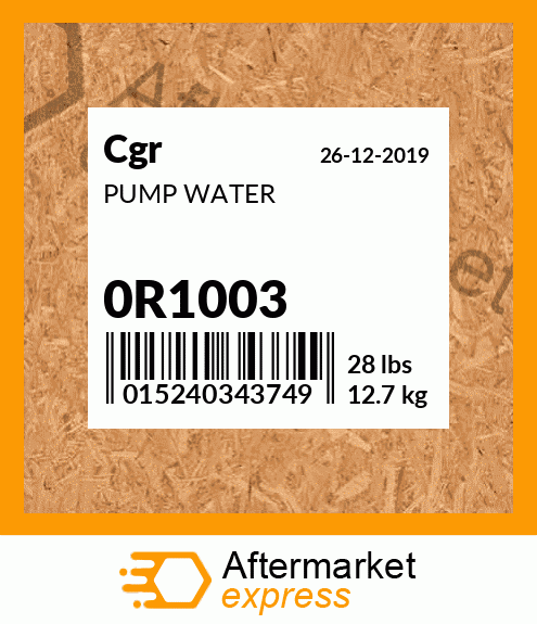 PUMP WATER 0R1003