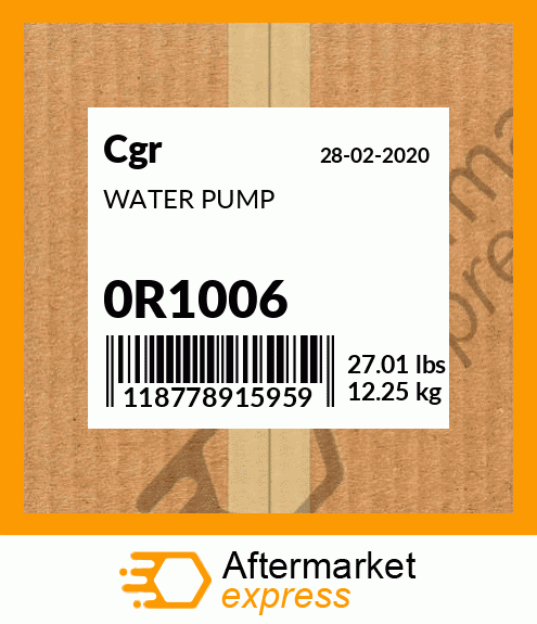 WATER PUMP 0R1006