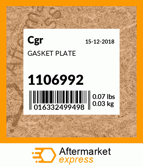 GASKET PLATE 1106992