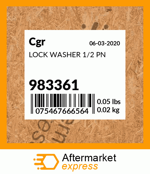 LOCK WASHER 1/2 PN 983361