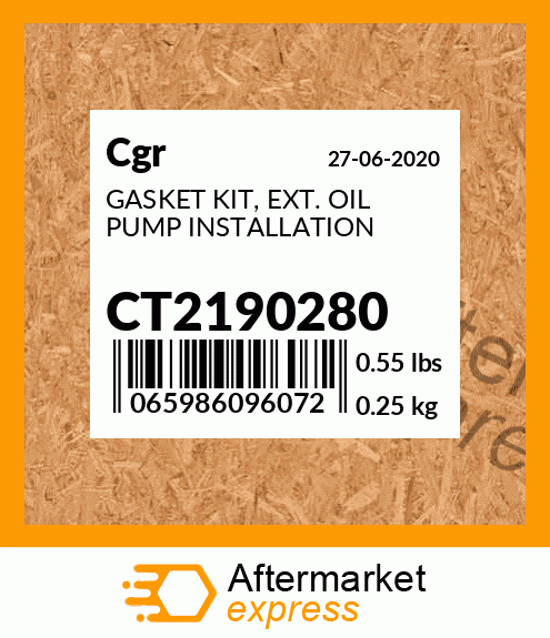 GASKET KIT, EXT. OIL PUMP INSTALLATION CT2190280