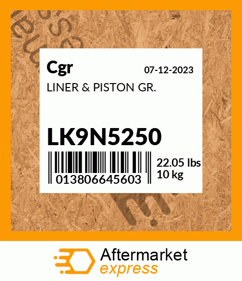 LINER & PISTON GR. LK9N5250