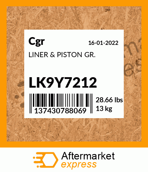 LINER & PISTON GR. LK9Y7212