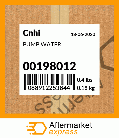 PUMP WATER 00198012