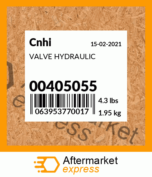 VALVE HYDRAULIC 00405055