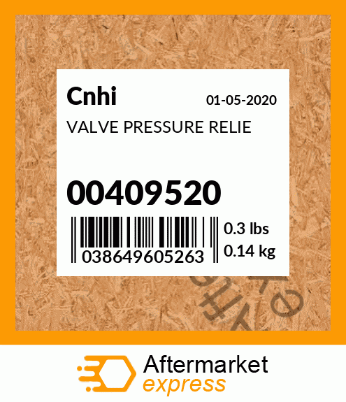 VALVE PRESSURE RELIE 00409520