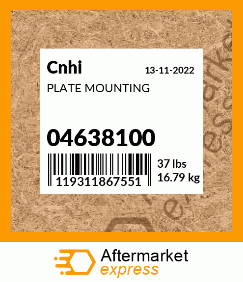 PLATE MOUNTING 04638100