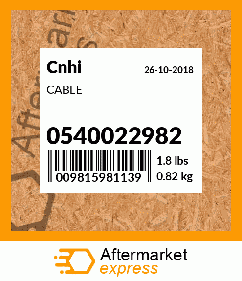 CABLE 0540022982