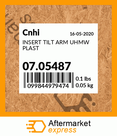 INSERT TILT ARM UHMW PLAST 07.05487