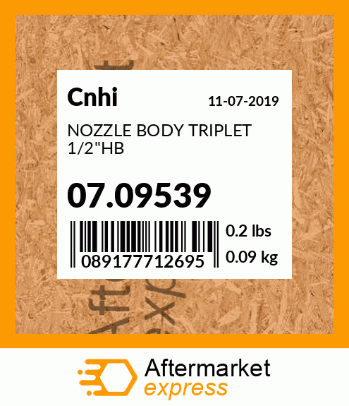 NOZZLE BODY TRIPLET 1/2"HB 07.09539