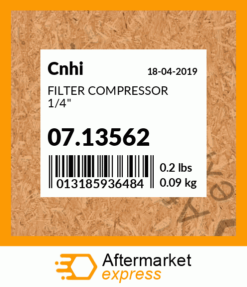FILTER COMPRESSOR 1/4" 07.13562