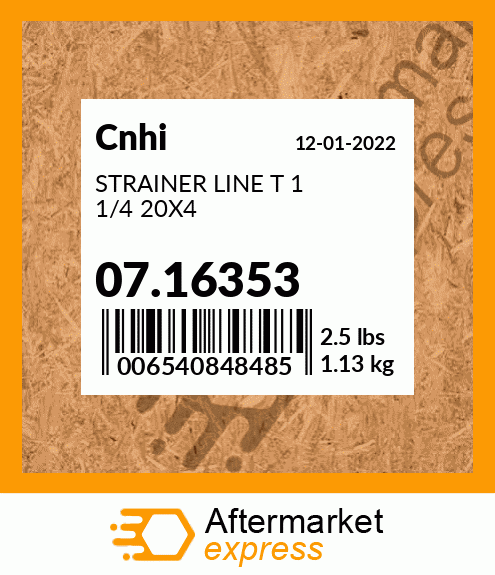 STRAINER LINE T 1 1/4 20X4 07.16353