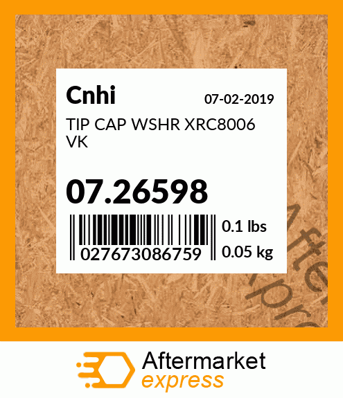 TIP CAP WSHR XRC8006 VK 07.26598