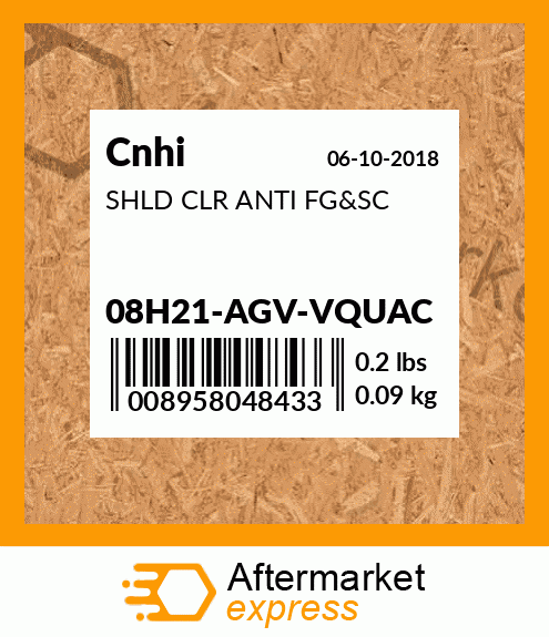 SHLD CLR ANTI FG&SC 08H21-AGV-VQUAC