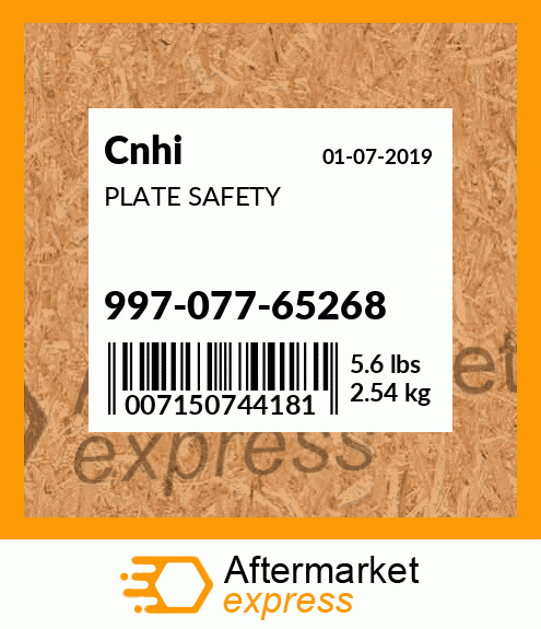 PLATE SAFETY 997-077-65268