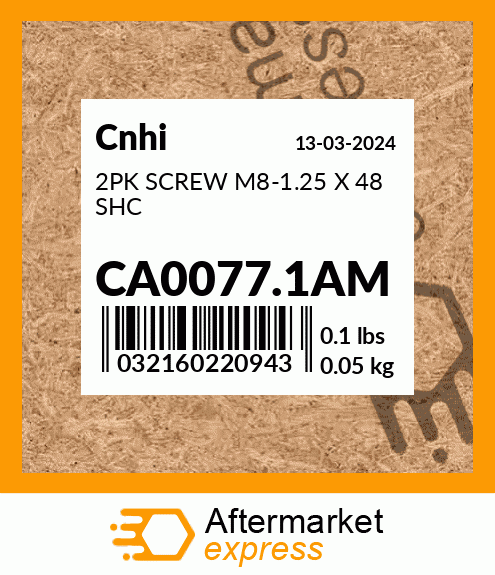 2PK SCREW M8-1.25 X 48 SHC CA0077.1AM