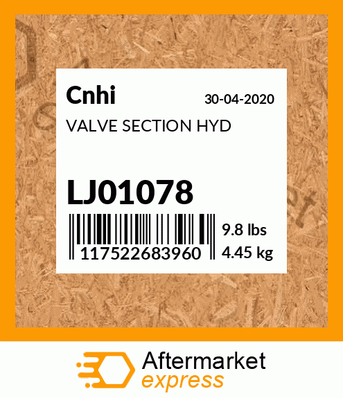 VALVE SECTION HYD LJ01078