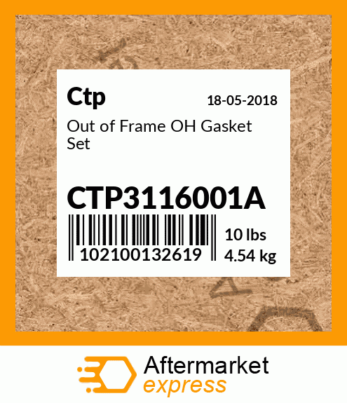 Out of Frame OH Gasket Set CTP3116001A