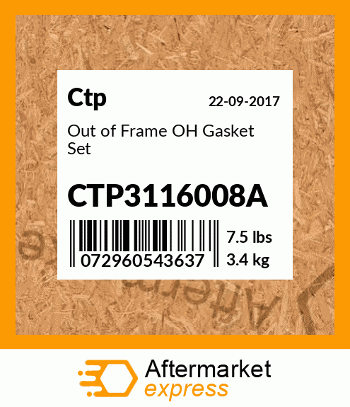 Out of Frame OH Gasket Set CTP3116008A