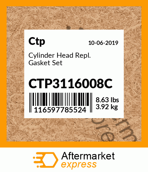 Cylinder Head Repl. Gasket Set CTP3116008C