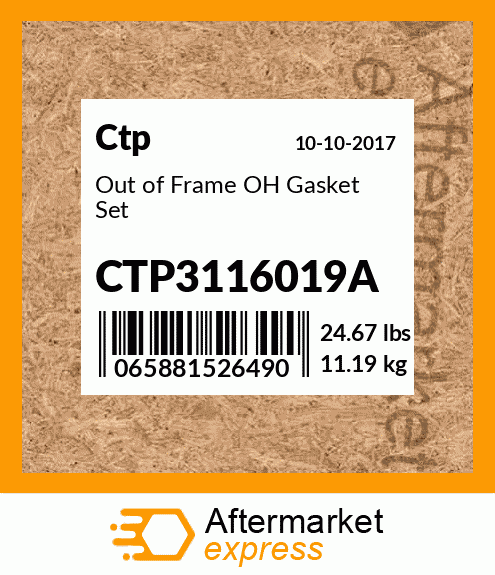 Out of Frame OH Gasket Set CTP3116019A