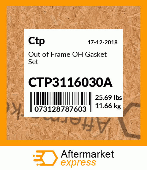 Out of Frame OH Gasket Set CTP3116030A
