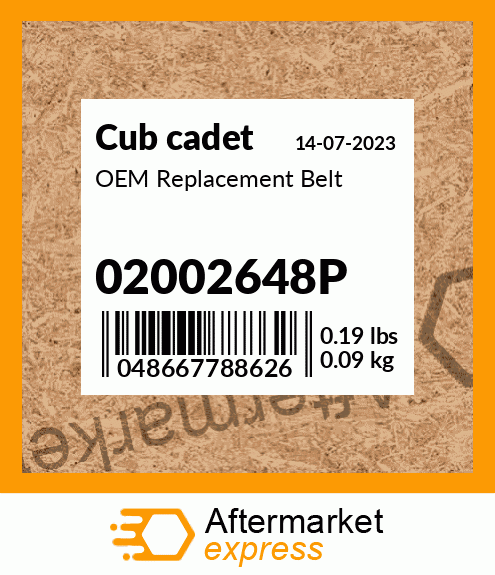 OEM Replacement Belt 02002648P