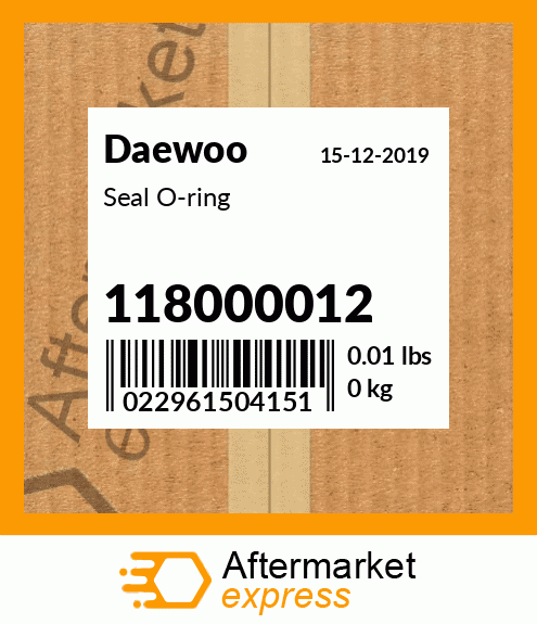 Seal O-ring 118000012