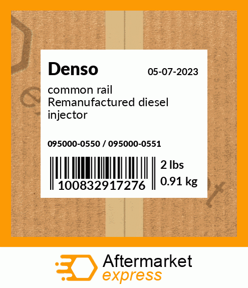 common rail Remanufactured diesel injector 095000-0550 / 095000-0551