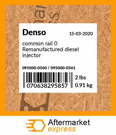 common rail 0 Remanufactured diesel injector 095000-0560 / 095000-0561
