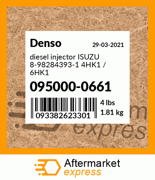 diesel injector ISUZU 8-98284393-1 4HK1 / 6HK1 095000-0661