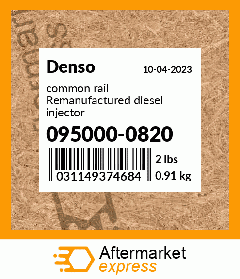 common rail Remanufactured diesel injector 095000-0820