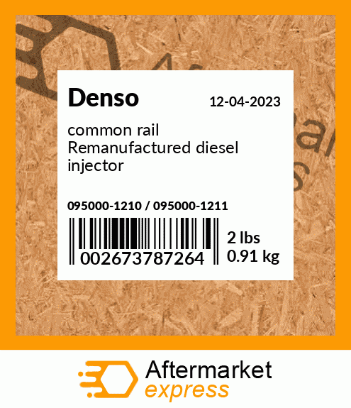common rail Remanufactured diesel injector 095000-1210 / 095000-1211