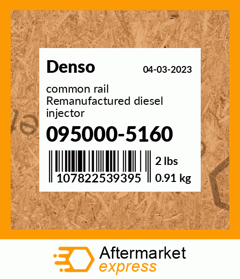 common rail Remanufactured diesel injector 095000-5160