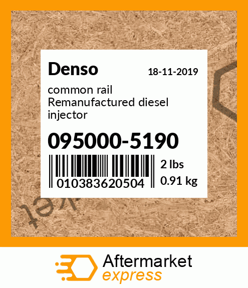 common rail Remanufactured diesel injector 095000-5190