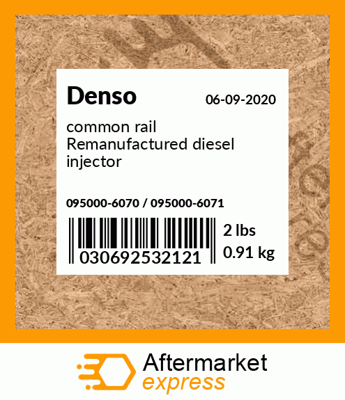 common rail Remanufactured diesel injector 095000-6070 / 095000-6071