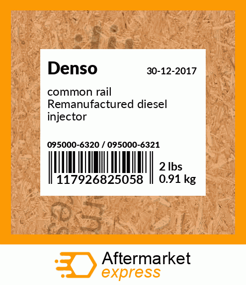 common rail Remanufactured diesel injector 095000-6320 / 095000-6321
