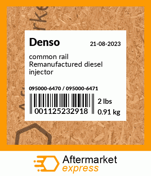 common rail Remanufactured diesel injector 095000-6470 / 095000-6471