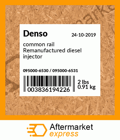 common rail Remanufactured diesel injector 095000-6530 / 095000-6531