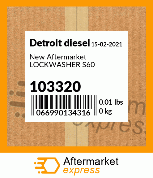 New Aftermarket LOCKWASHER S60 103320